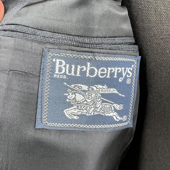 Burberry Navy Blue Suit Jacket Wool Blazer Saks Fifth Avenue - Picture 6 of 9